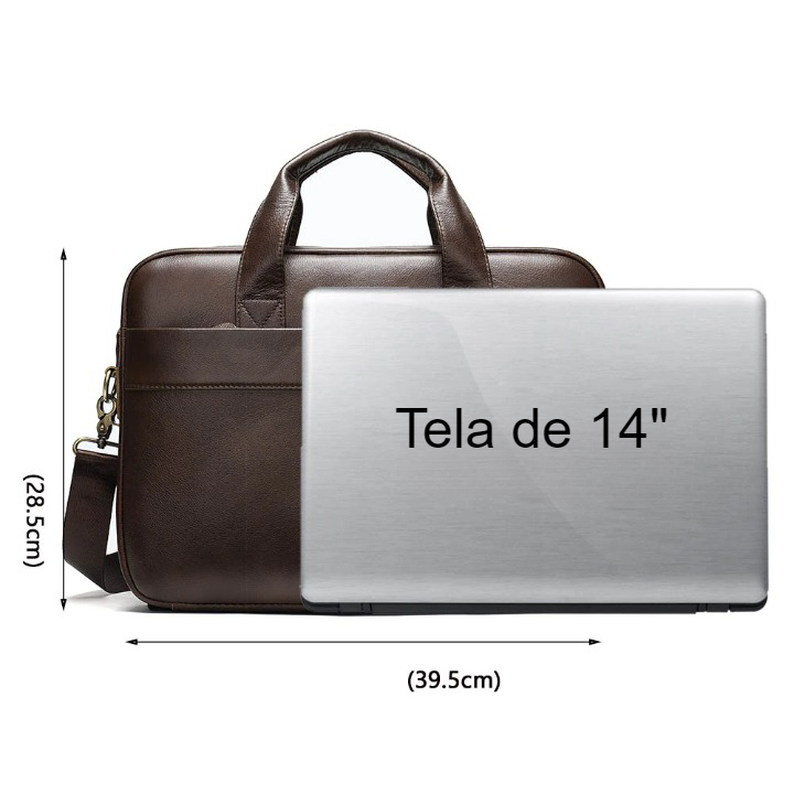 Pasta Executiva Masculina de Couro Viramelo REF46 - Notebook 14"