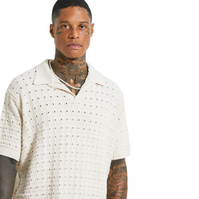 Camisa Manga Curta Masculina de Tricô Gola Polo Mauricci