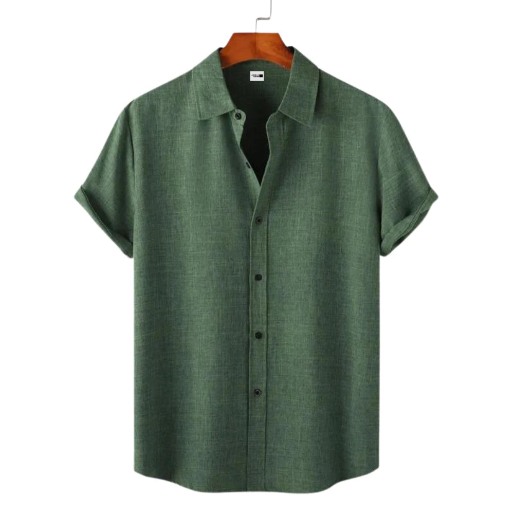 Camisa Manga Curta Masculina de Linho Greenwave