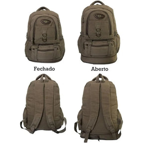 Mochila Masculina de Lona Reforçada Expansível 35 a 50L - Camping e Viagem