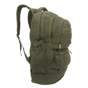 Mochila Masculina de Lona Reforçada Expansível 35 a 50L - Camping e Viagem