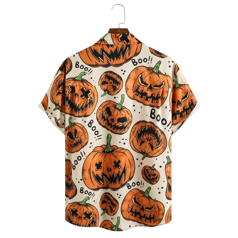 Camisa Manga Curta Masculina Halloween Pumpkin