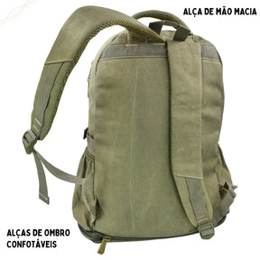 Mochila Masculina de Lona Reforçada Expansível 35 a 50L - Camping e Viagem