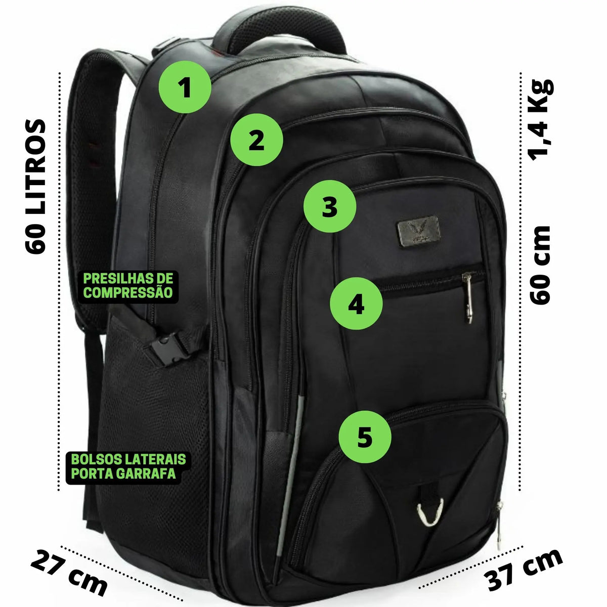 Mochila Grande Masculina Viagem Reforçada para Trabalho/Escolar/Viagem - MCH49