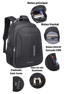 Mochila Impermeável Reforçada com Compartimento Para Notebook Moderna Escolar/Faculdade/Trabalho - MCH46