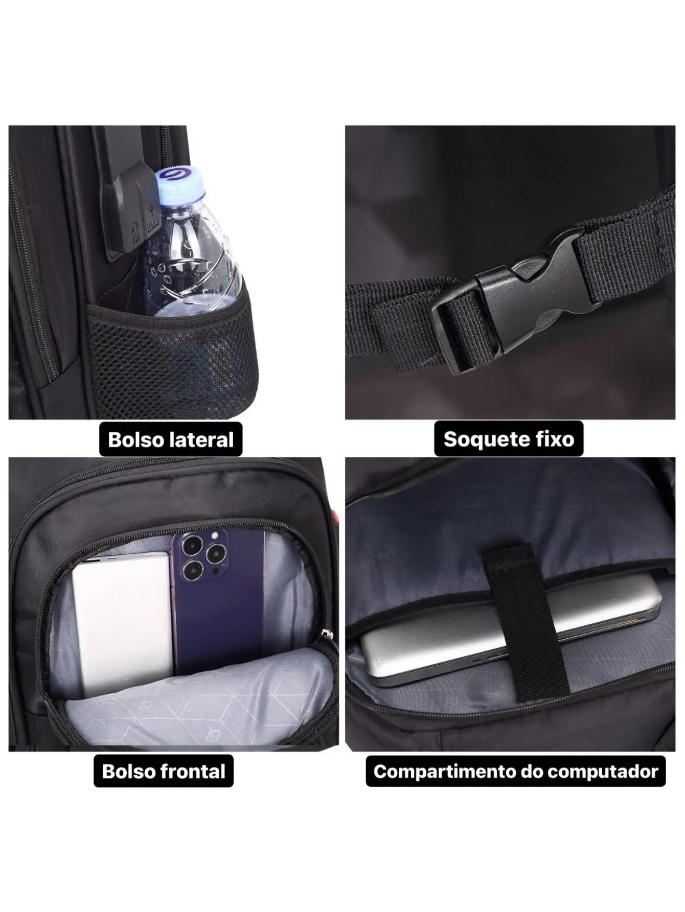 Mochila Impermeável Reforçada com Compartimento Para Notebook Moderna Escolar/Faculdade/Trabalho - MCH46