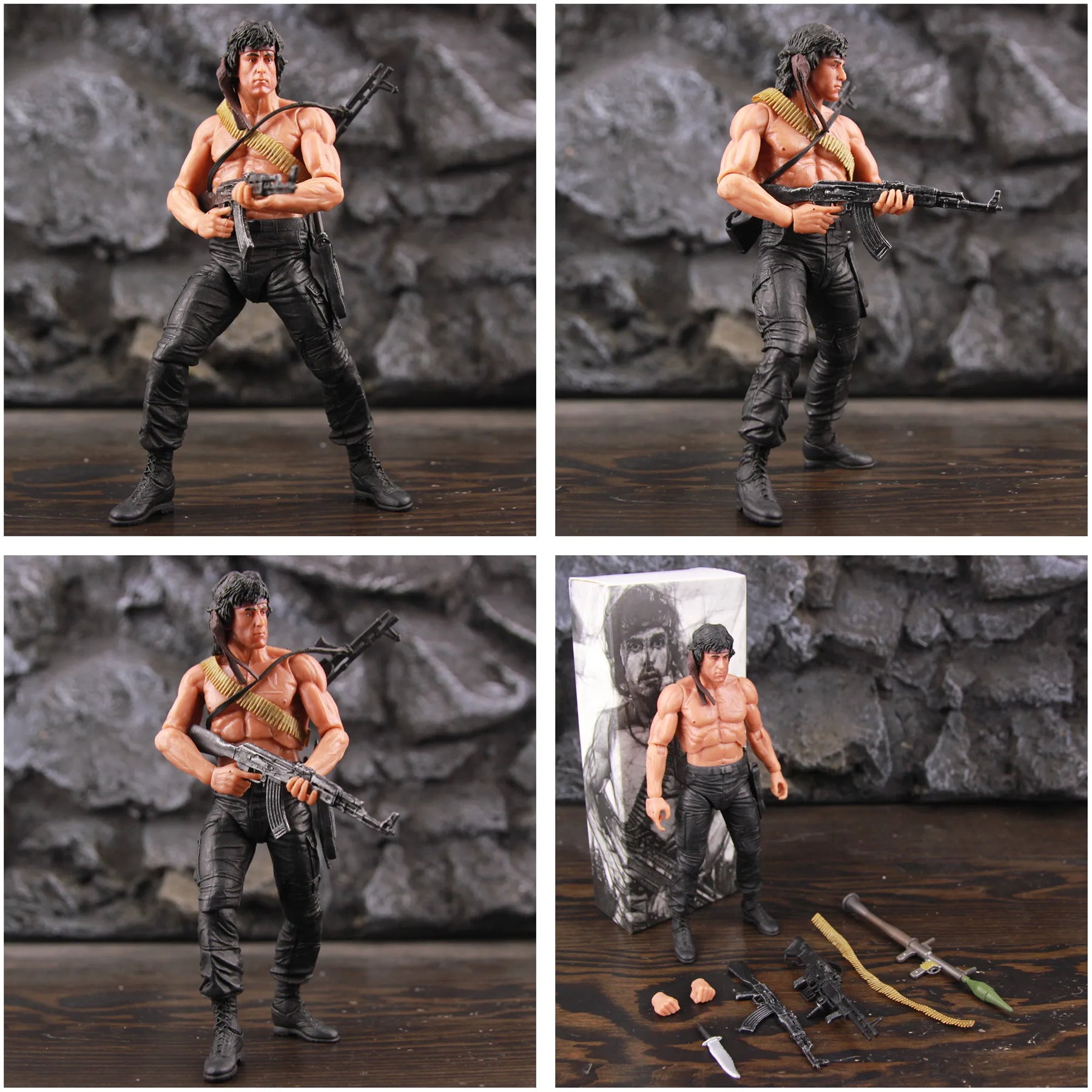 Brinquedo Boneco Rambo + Acessórios