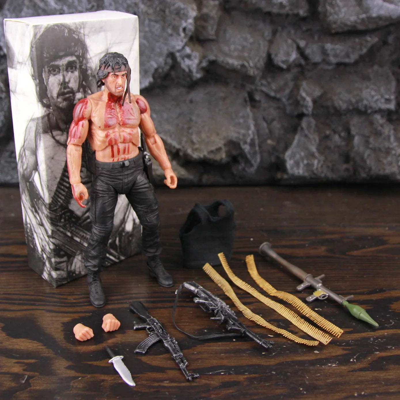 Brinquedo Boneco Rambo + Acessórios