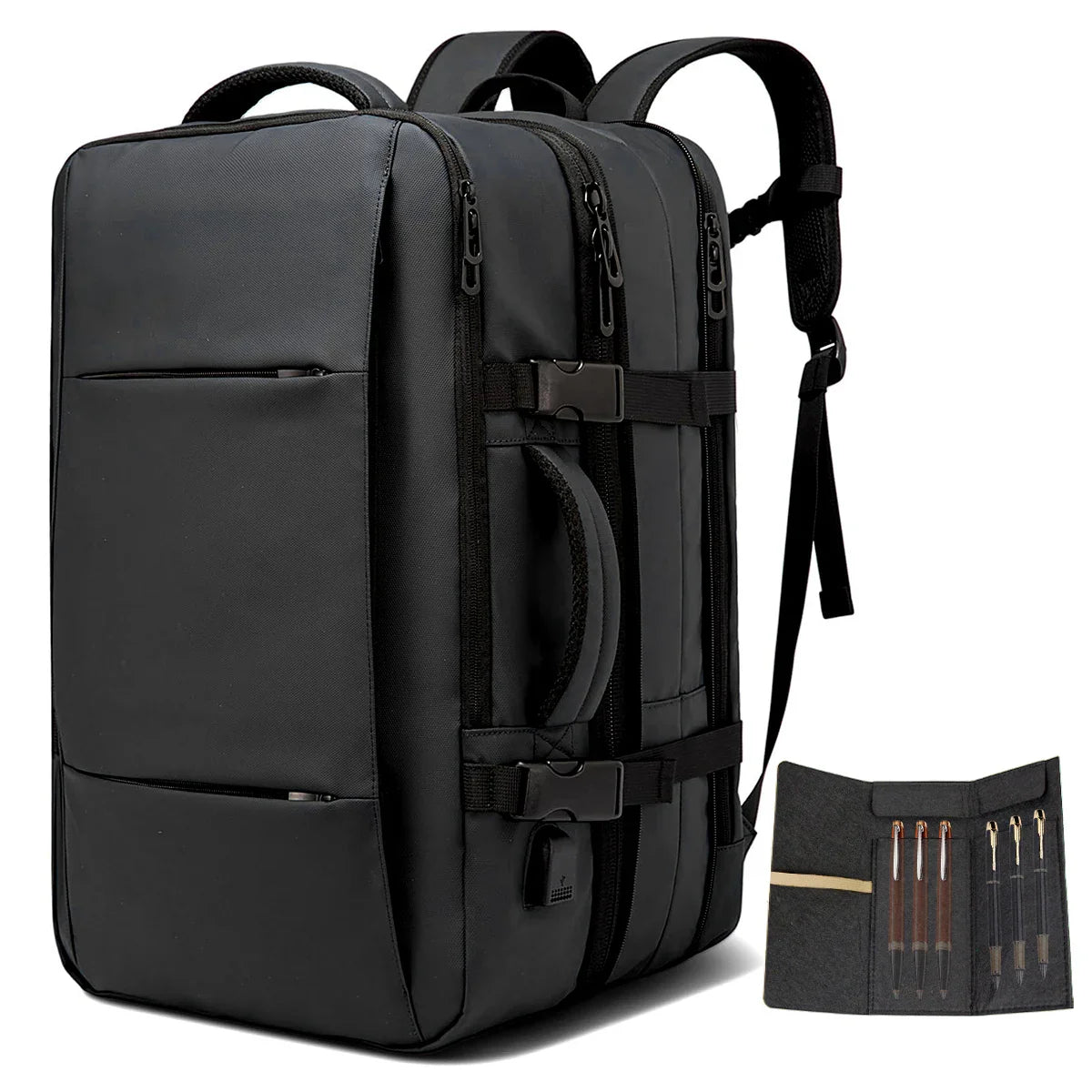 Mochila Para Viagem Masculina Porta USB Expansível Grande Capacidade Impermeável