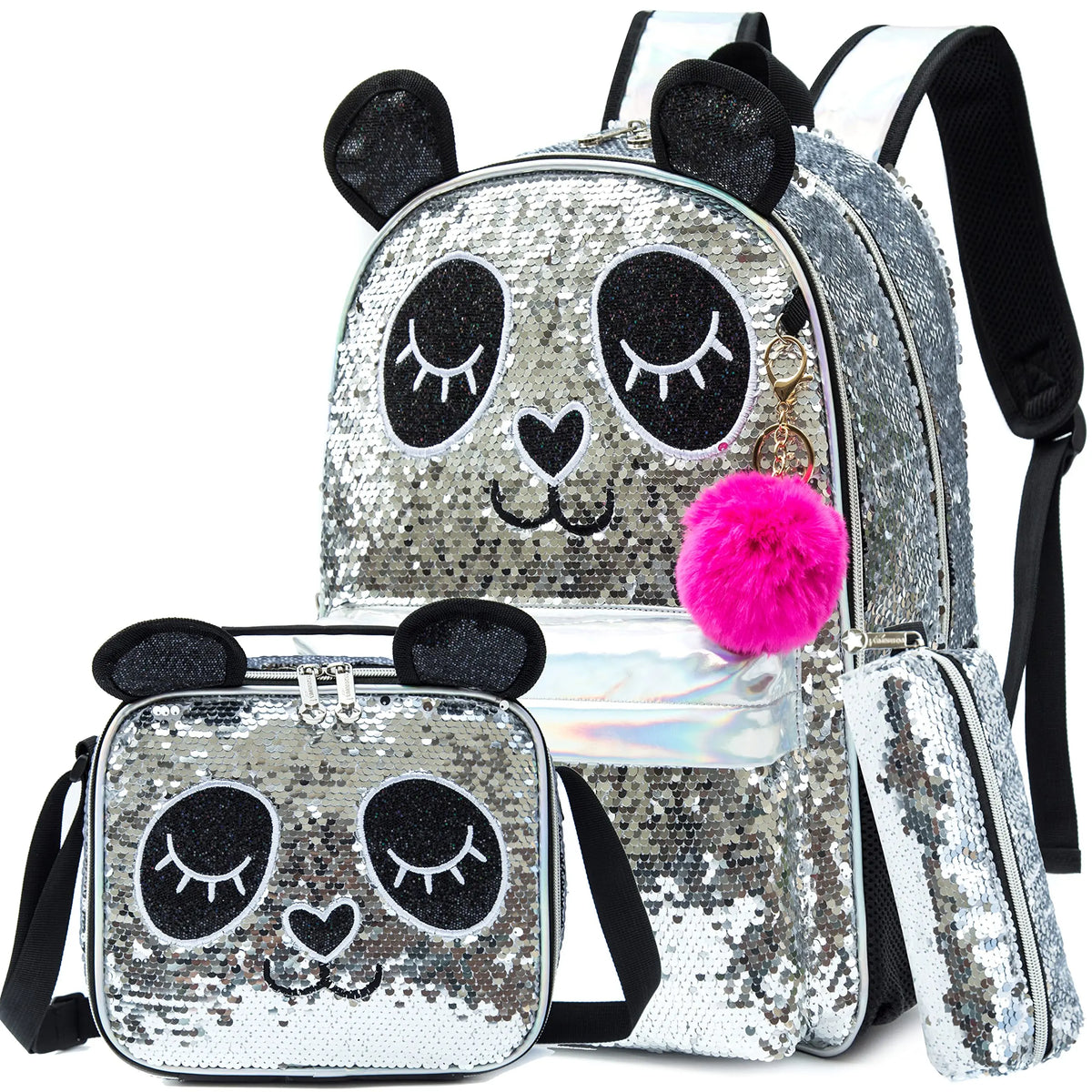 Mochila Escolar Infantil de Panda Brilhante