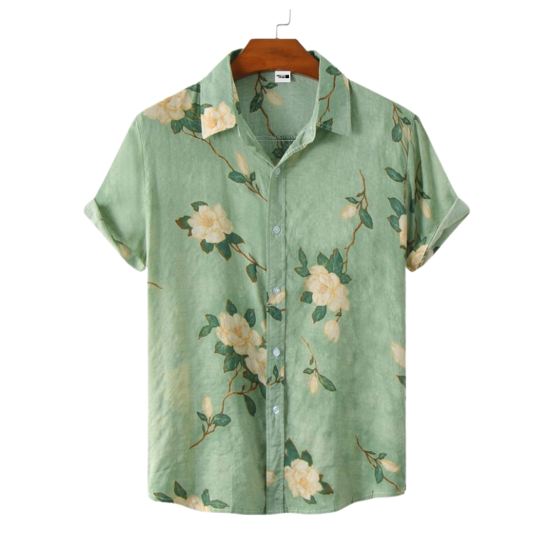 Camisa Manga Curta Masculina Floral Havaiana