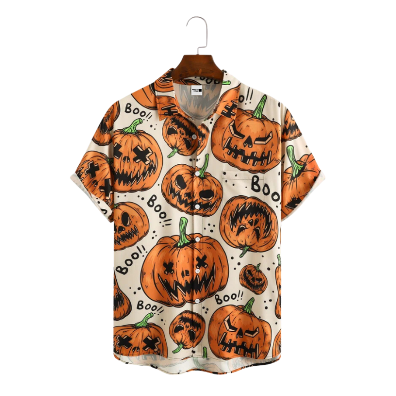 Camisa Manga Curta Masculina Halloween Pumpkin