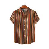 Camisa Manga Curta Masculina com Estampa Tribal