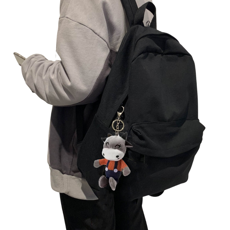 Mochila Escolar Casual com Pingente de Pelúcia - CityBag