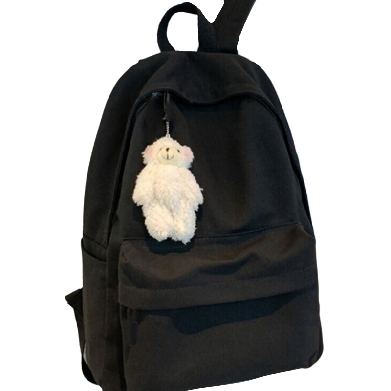 Mochila Escolar Casual com Pingente de Pelúcia - CityBag