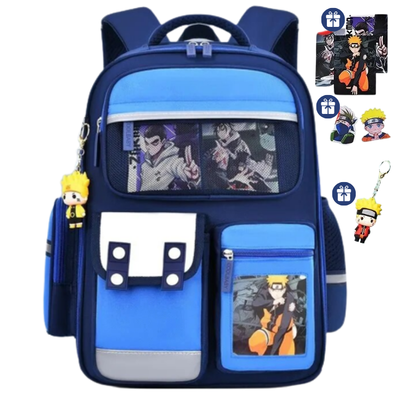 Mochila Escolar Naruto Ortopédica + 3 Brindes - MCH60