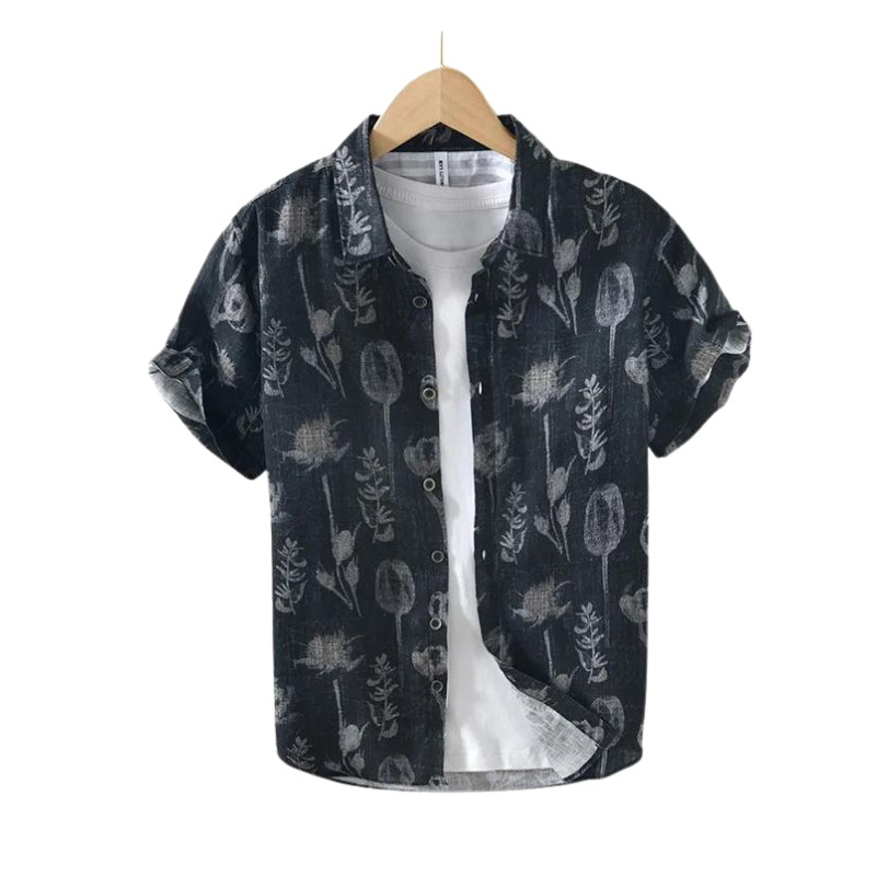 Camisa Manga Curta Masculina de Linho Tropicália