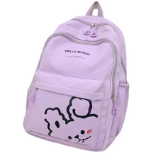 Mochila Escolar Feminina com Desenho de Coelho