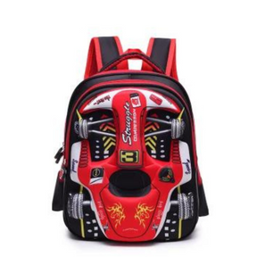 Mochila Escolar Carro 3D de Corrida para Meninos