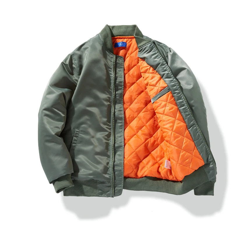 Jaqueta Masculina Bomber Punho Canelado Casaco Acolchoado Inverno