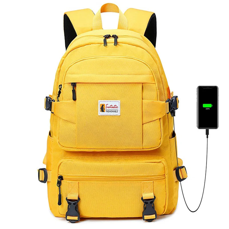 Mochila Escolar Adolescente  Com Carregamento USB