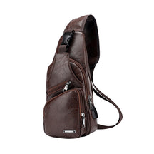 Mochila Masculina de Couro Legítimo - Shoulder Bag Transversal Multiuso LuxePath