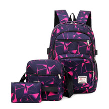 Mochila Escolar  Unisex Kit  Com Lancheira  e Estojo Estampa Geométrica