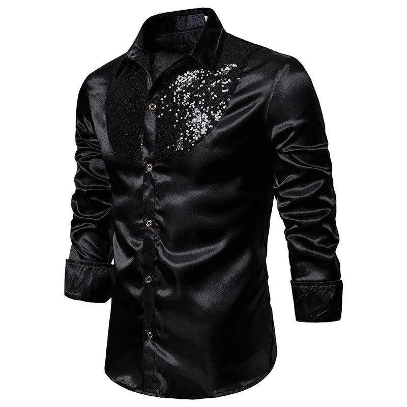 Camisa Masculina Social Lantejoulas Confortável