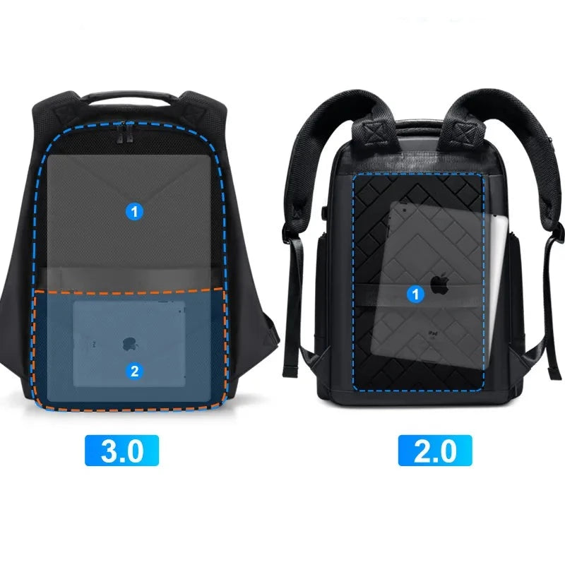 Mochila Escolar Masculina Impermeável Carregamento USB Anti-Furto - MCH123