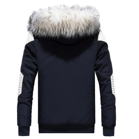 Jaqueta Parka Masculina Para Inverno com Capuz de Lã