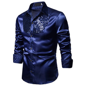 Camisa Masculina Social Lantejoulas Confortável