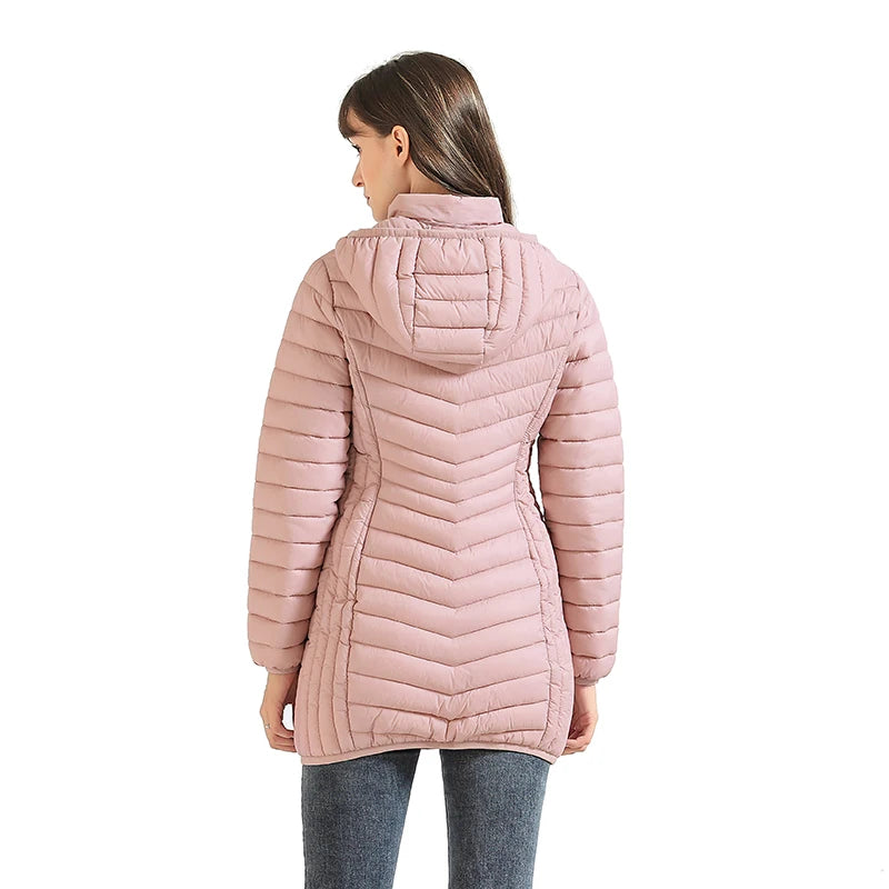 Jaqueta Feminina Longa de Inverno Ultraleve Acolchoada - Promoção de Dezembro