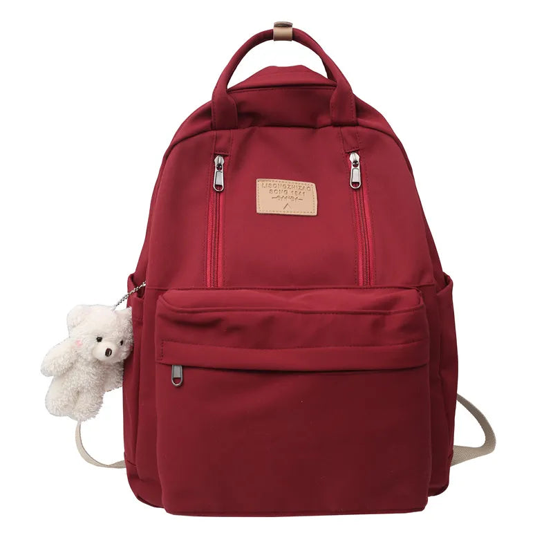 Mochila Escolar Feminina com Chaveirinho de Urso