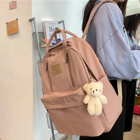 Mochila Escolar Feminina com Chaveirinho de Urso