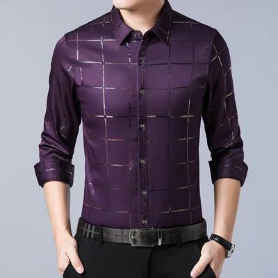 Camisa Masculina Social Xadrez Slim