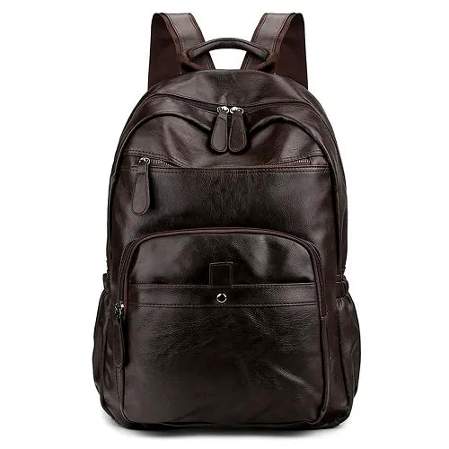 Mochila de Couro Masculina Impermeável Multicompartimentos Urban Prime