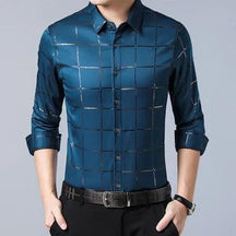 Camisa Masculina Social Xadrez Slim