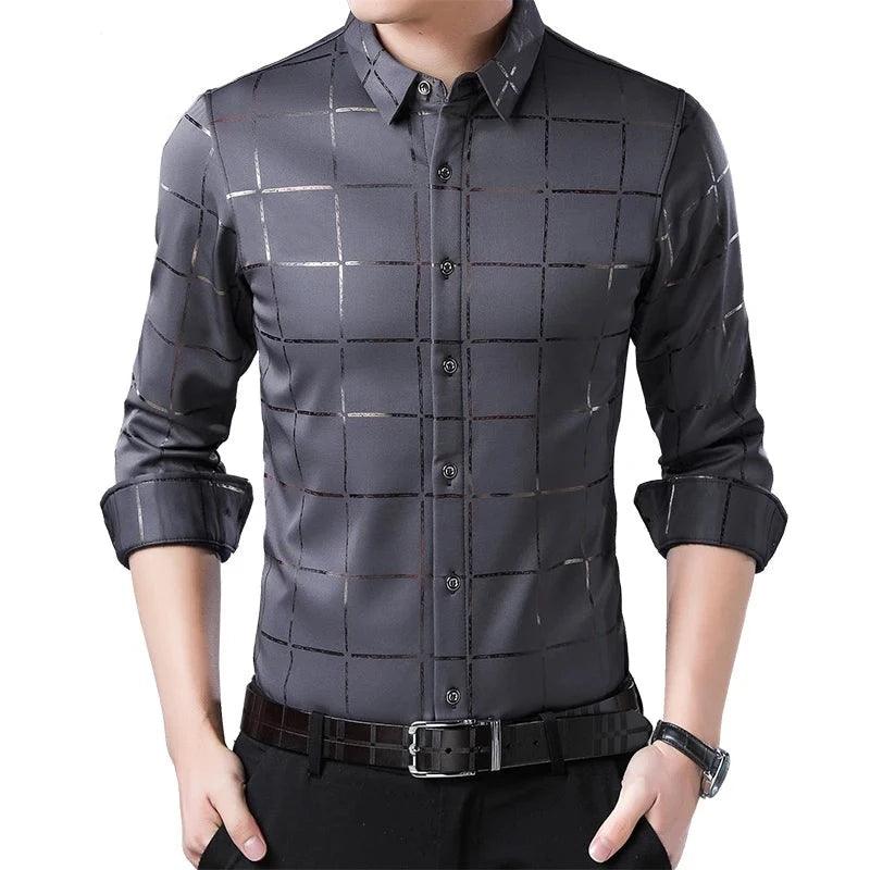 Camisa Masculina Social Xadrez Slim