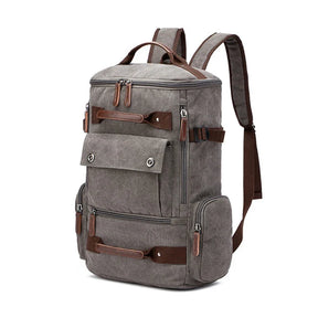 Mochila De Lona Estilo Vintage Masculina Grande Capacidade Material Resistente