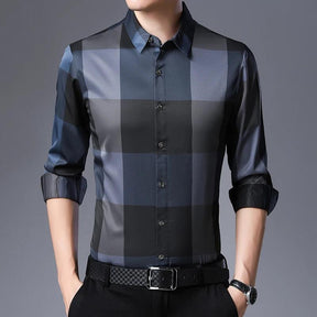 Camisa Social Masculina Slim Xadrez Monaco