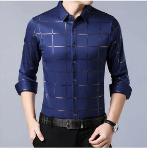 Camisa Masculina Social Xadrez Slim