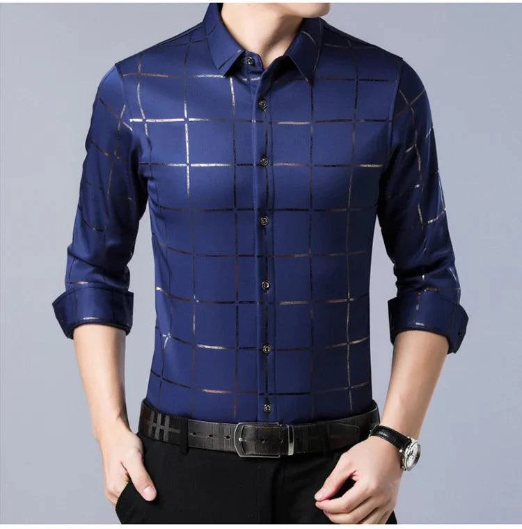 Camisa Masculina Social Xadrez Slim