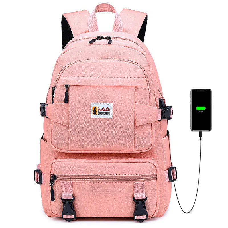 Mochila Escolar Adolescente  Com Carregamento USB