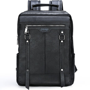 Mochila Masculina de Couro Legítimo Jeep para Notebook 15,6"