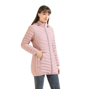 Jaqueta Feminina Longa de Inverno Ultraleve Acolchoada - Promoção de Dezembro