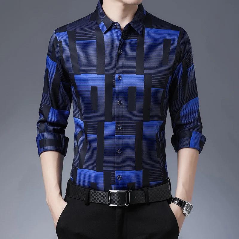 Camisa Social Masculina Slim Xadrez Monaco