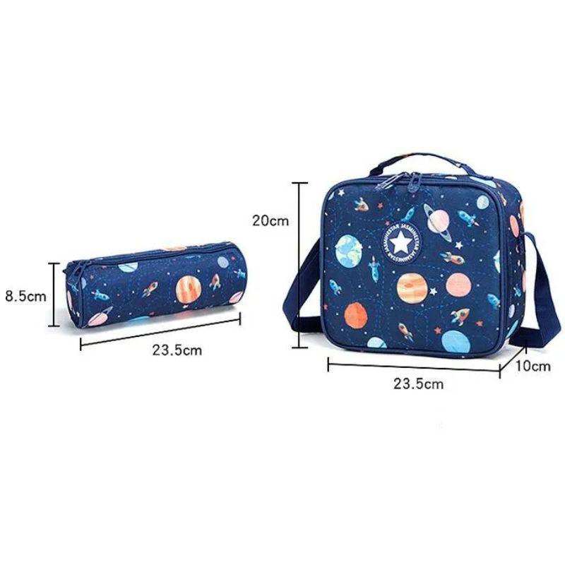 Mochila de Rodinhas Infantil Kit Lancheira Estojo Jasminestar