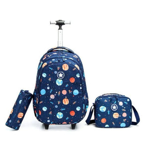 Mochila de Rodinhas Infantil Kit Lancheira Estojo Jasminestar