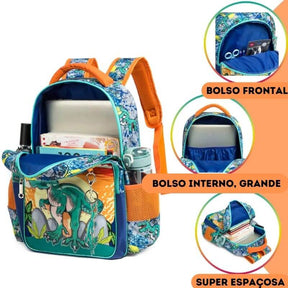 Kit Escolar para Menino 3 Peças: Mochila Escolar Lancheira e Estojo - MCH96