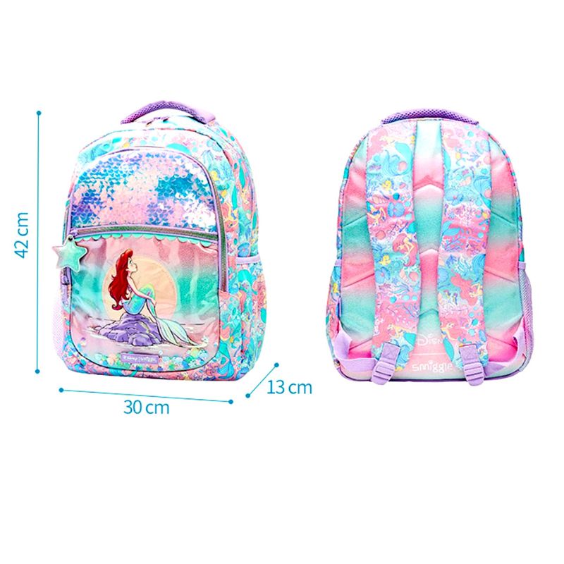 Mochila Infantil Pequena Sereia Disney com Estojo - MCH95